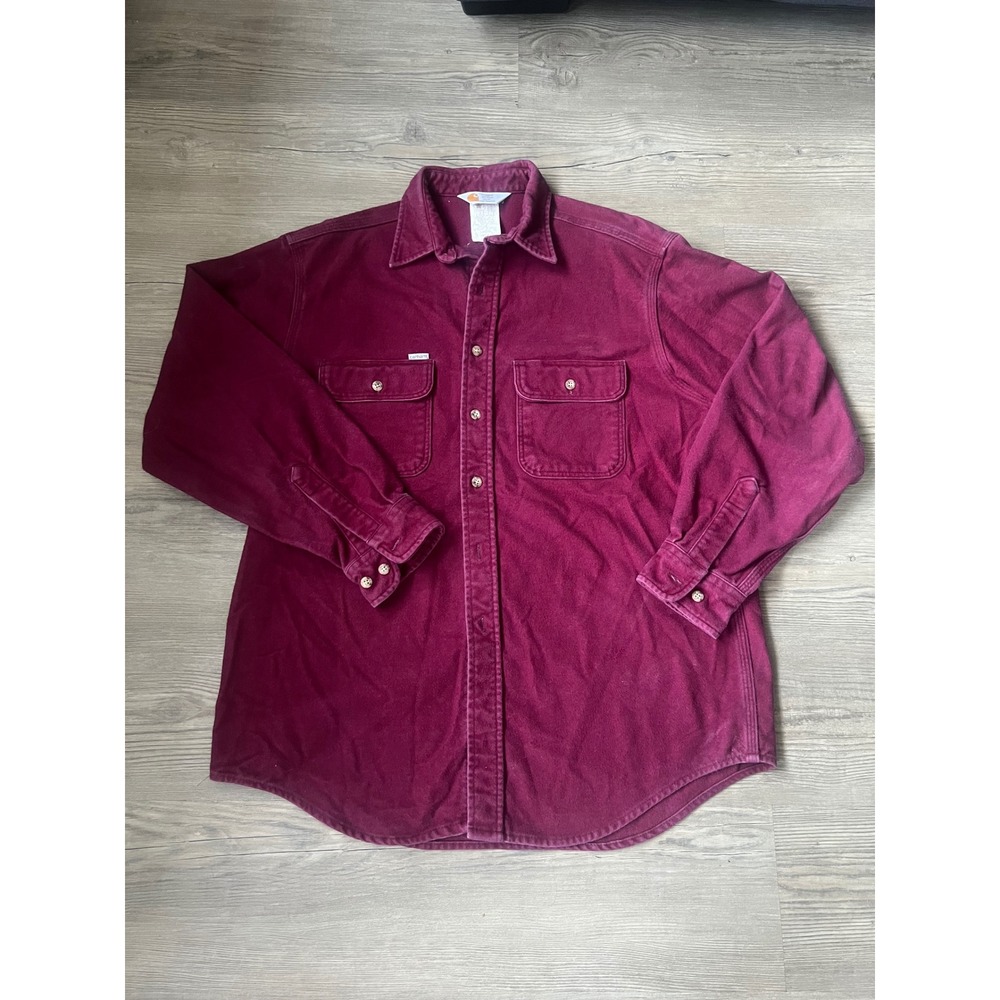 Vintage Carhartt Men's Button Down Chamois Rugged Outdoor Wear USA Size Large